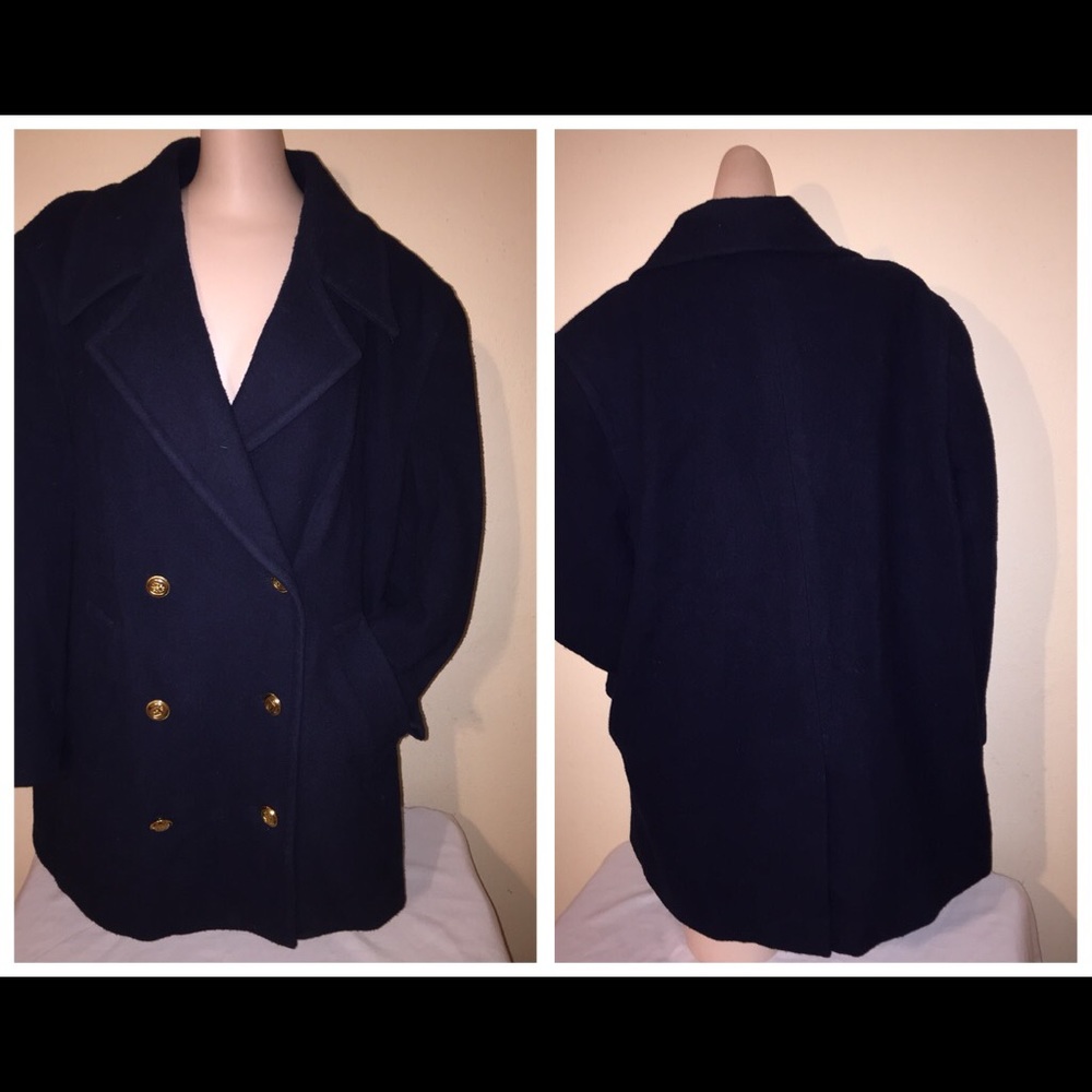 Vintage Miss Joy navy blue jacket, Sz 38 (M)